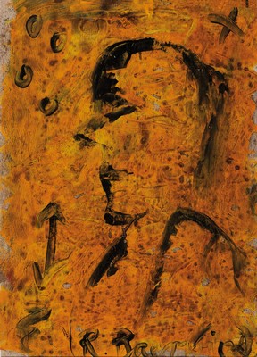 Image Rudi Baerwind, 1912-1982 Mannheim, three timesmixed media on paper, a. with portrait, approx. 29 x 20 cm, portrait 38.5 x 26.5 cm, c. standing person, approx. 29 x 21 cm, all PP., white, same gallery frame, signs of age