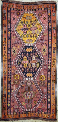 Image Anatol Kilim old, Turkey, around 1950, wool on wool, approx. 306 x 150 cm, condition: 2. Rugs, Carpets & Flatweaves