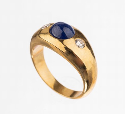 Image 18 kt Gold Saphir-Brillant-Ring