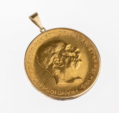 Image 14 kt gold coin pendant