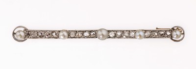 Image 14 kt gold pearl-diamond-brooch