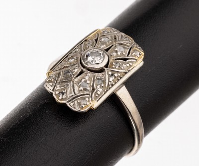 Image 14 kt gold Art-Deco diamond ring, approx. 1930s