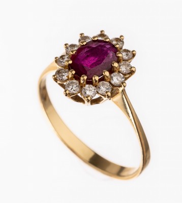 Image 18 kt gold ruby-brilliant-ring