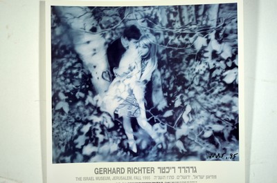 Image Gerhard Richter, born 1932, Lovers in the Forest, offset on light cardboard, handsigned lower right, ed. The Israel Museum Tel Aviv, Jerusalem 1995, sheet size. approx. 72x68cm, WVZ Richter No. 122