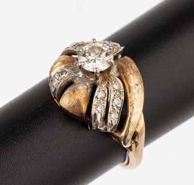 Image 14 kt Gold Diamant-Ring, 1930er Jahre