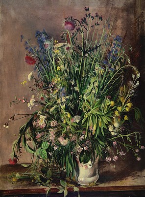 Image Eugen Knaus, 1900 Mannheim-1976 Lampertheim, still life with field flowers, oil/canvas, signed lower right, minor traces of age, approx. 100 x 75 cm, frame approx. 114x89cm