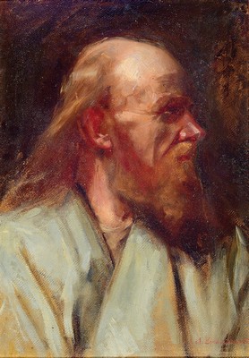 Image Alexander Sochaczewski, 1843-1923, portrait ofa bearded man, oil/painting cardboard, signed lower right, small color loss, approx. 50x36cm, frame approx. 61x47cm