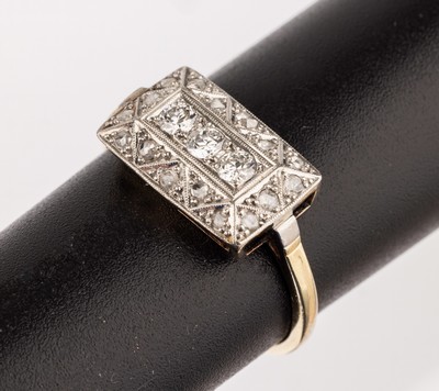Image 14 kt Gold Art Deco Diamant Ring, deutsch um 1930, 