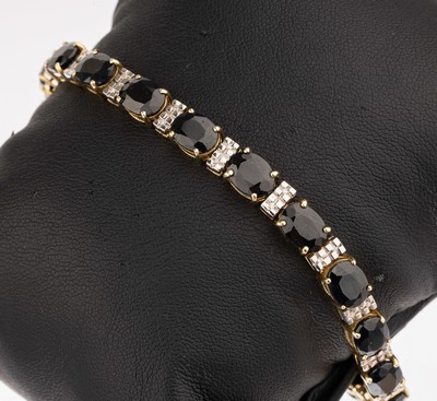Image 14 kt gold sapphire diamond bracelet