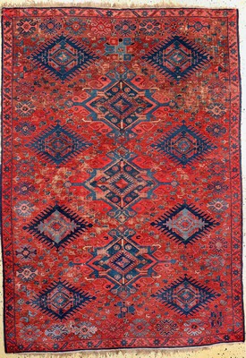 Image Antiker Sumakh, Kaukasus, Ende 19.Jhd, Wolle auf Wolle, approx. 200 x 140 cm, condition: 3.Rugs, Carpets & Flatweaves
