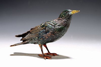 Image Large Viennese bronze of a bird, signed. Miner, colorfully decorated, approx. 11.5x16 cm