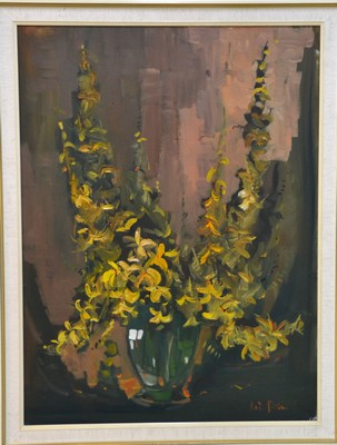 Image Hans Rolf Peter, 1926-2020 Neustadt/Wstr., Forsythien, oil/canvas, signed, approx. 80x60cm, frame