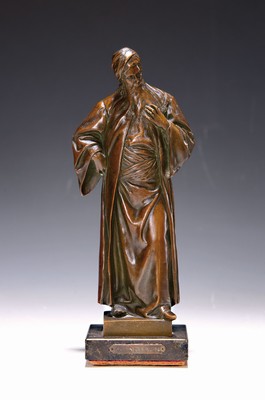 Image Bronze sculpture, Oskar Gladenbeck & Co., around 1900, Nathan the White, patinated, on a marble base, with label, foundry mark, height approx. 22 cm