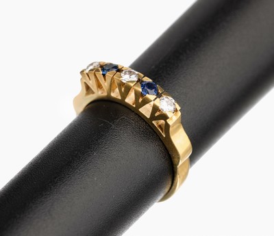 Image 14 kt gold sapphire brilliant ring