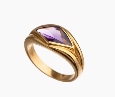 Image 18 kt Gold Amethyst Ring
