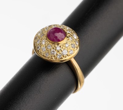 Image 14 kt gold ruby brilliant ring