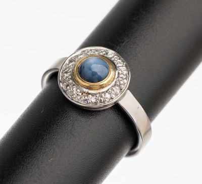 Image 14 kt gold sapphire brilliant ring