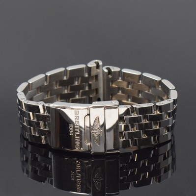 Image BREITLING pilot-bracelet in stainless steel reference 392A, fitting for model Galactic, 5 -rows, deployant clasp, lug-breadth approx. 18 mm, length approx. 15 cm, wenig genutzt
